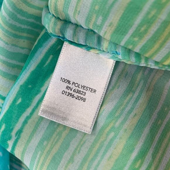 Christopher & Banks Womens Small Sheer Long Sleeve Half Button Striped Blouse - Picture 6 of 6